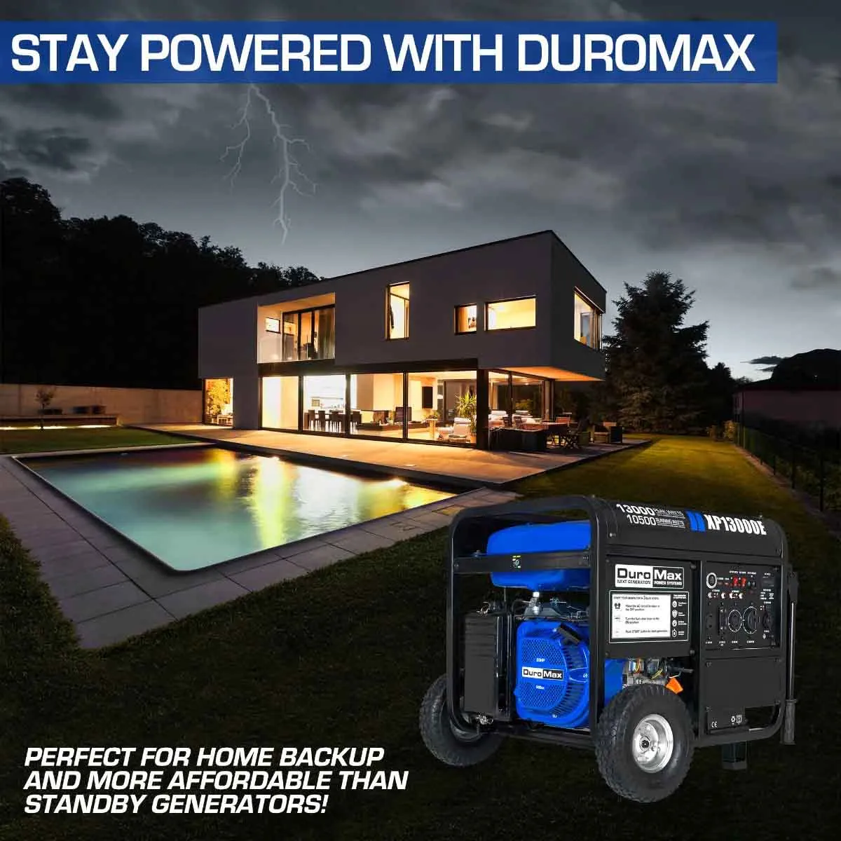 DuroMax XP13000E Gasoline Portable Generator | 13,000 Watts