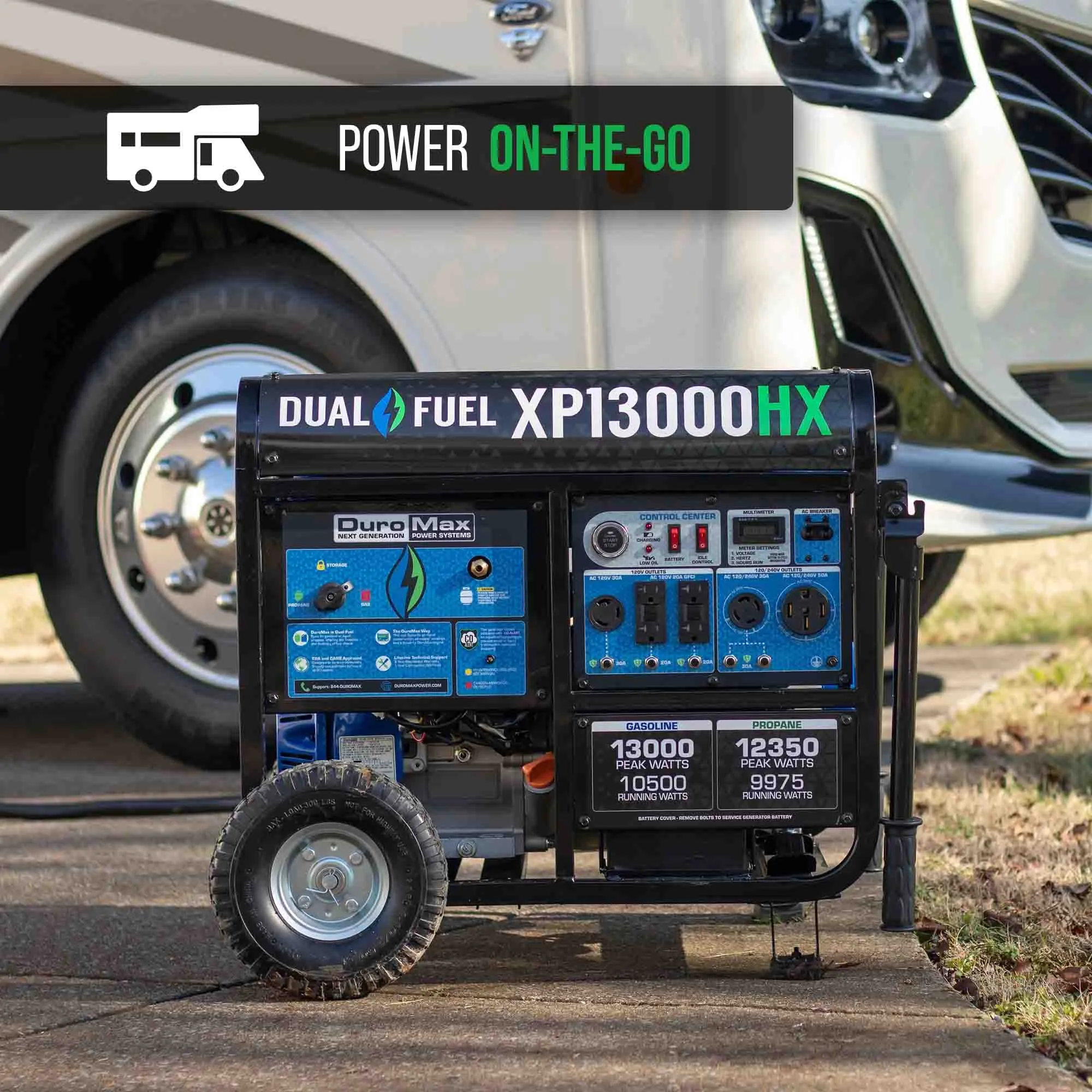 DuroMax XP13000HX Dual Fuel Portable HX Generator w/ CO Alert | 13,000 Watts