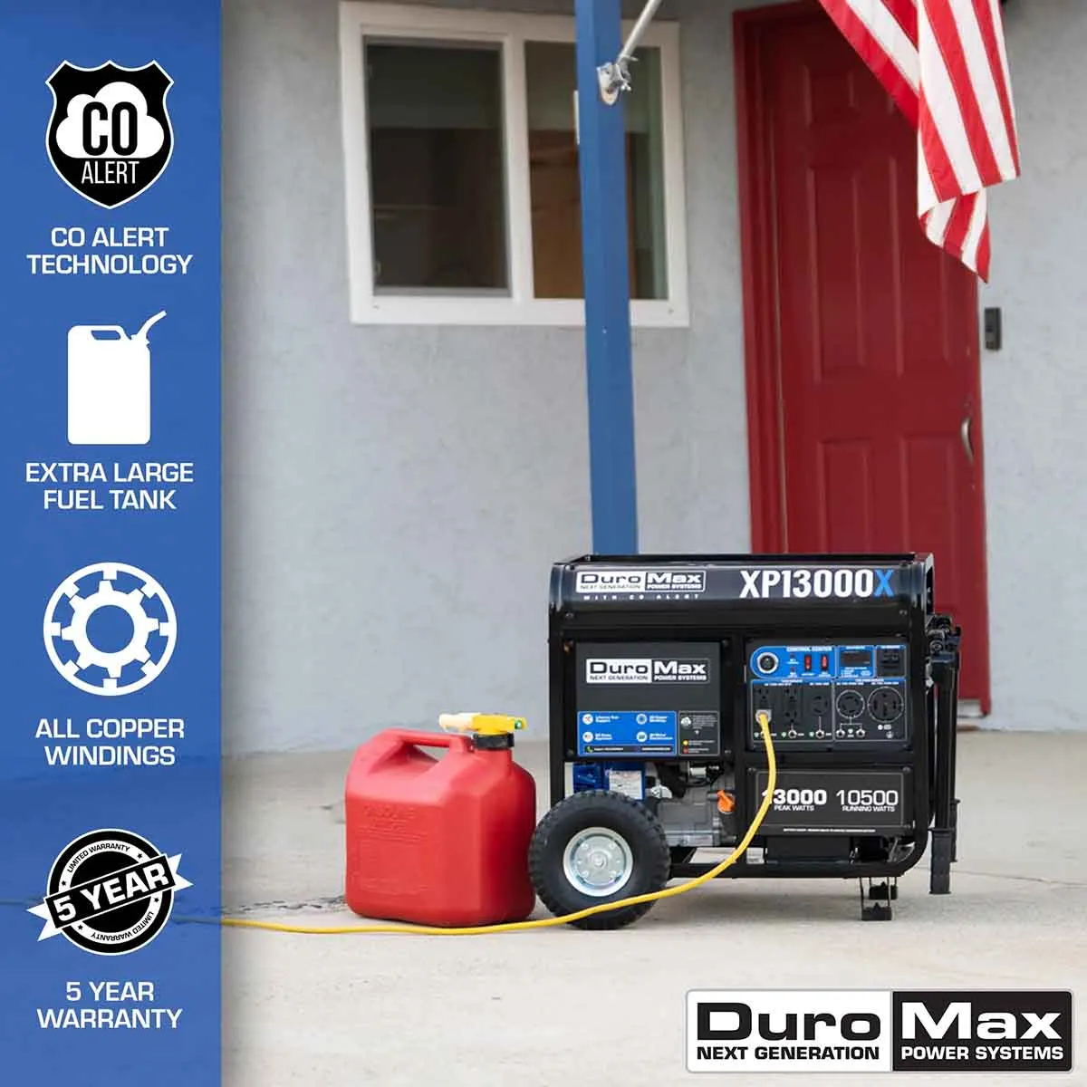 DuroMax XP13000X Portable Gasoline Generator w/ CO Alert | 13,000 Watts