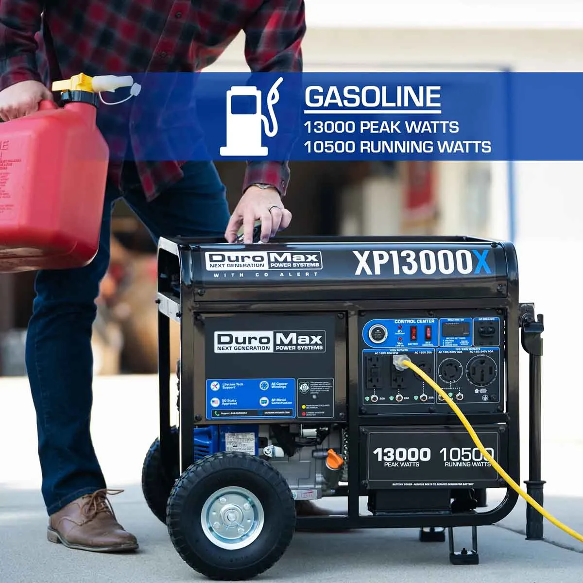 DuroMax XP13000X Portable Gasoline Generator w/ CO Alert | 13,000 Watts