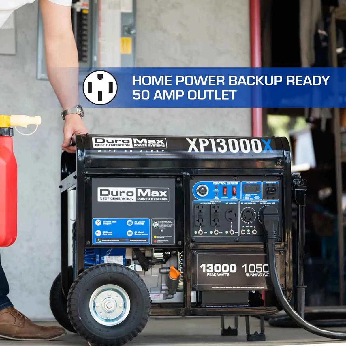 DuroMax XP13000X Portable Gasoline Generator w/ CO Alert | 13,000 Watts