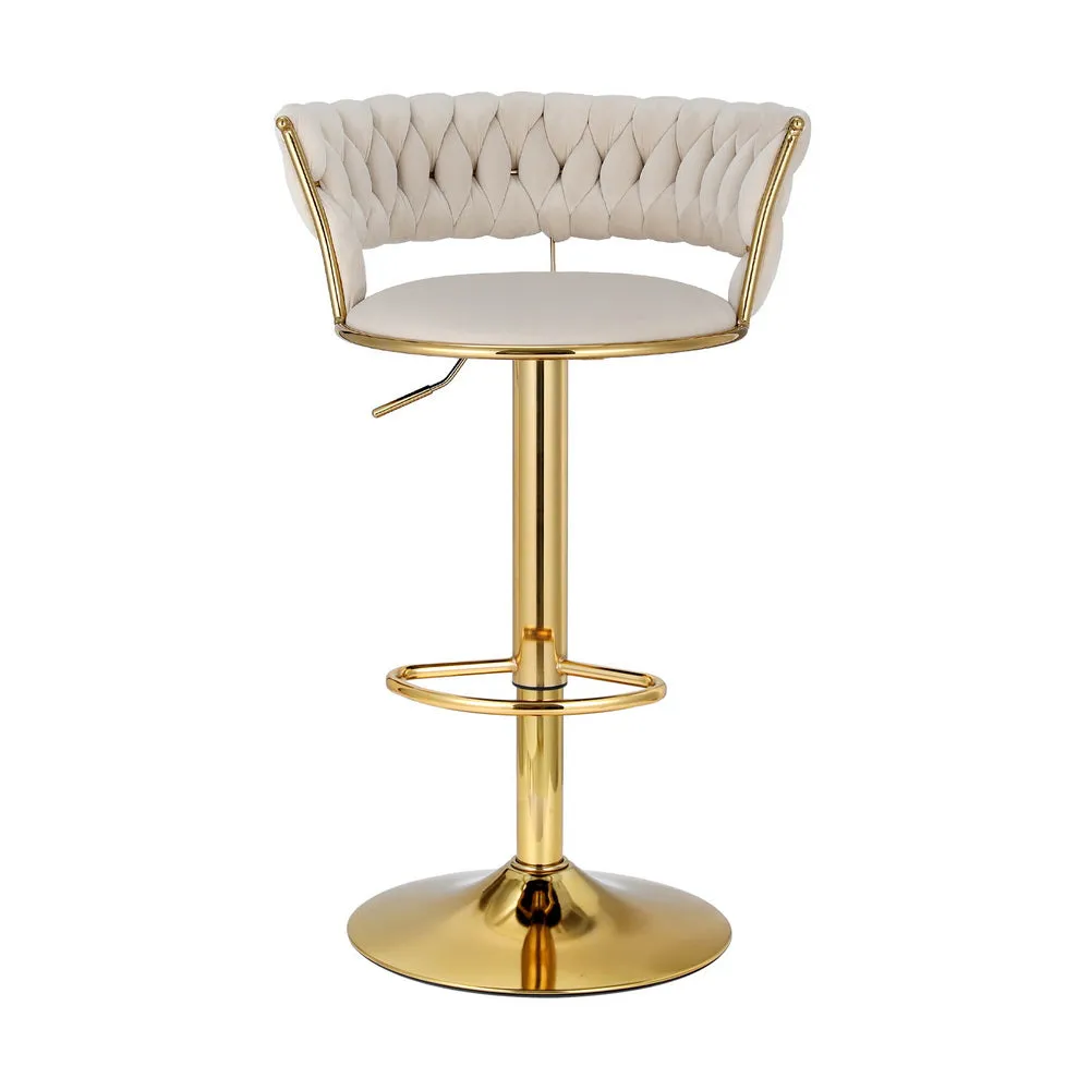 Elegant Velvet Bar Stools with Gas Lift, 150kg Capacity - Artiss