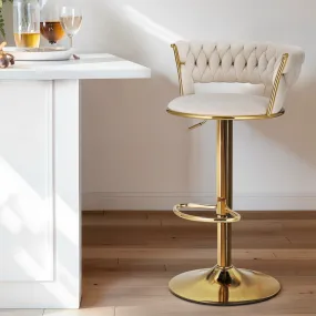 Elegant Velvet Bar Stools with Gas Lift, 150kg Capacity - Artiss