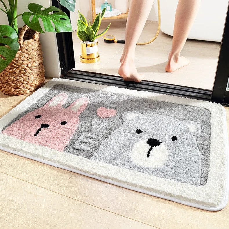 Enchanting Wildlife Fluffy Rectangle Bath Mats Collection