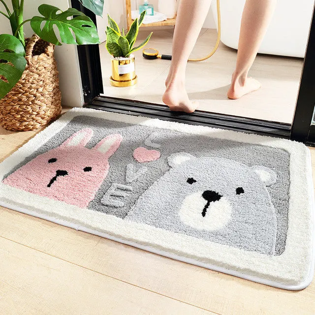 Enchanting Wildlife Fluffy Rectangle Bath Mats Collection