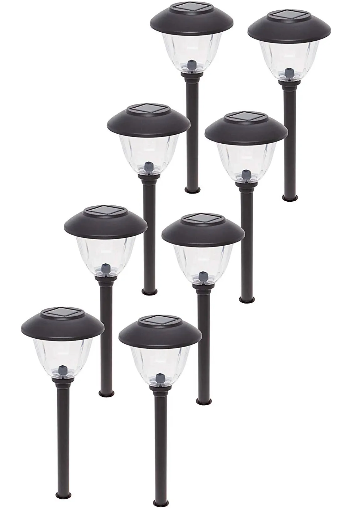 Energizer 8 Pack Solar Pathway LED Lights Outdoor-Stainless Steel ( Gunmetal )