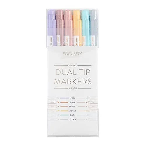 Erin Condren Focused Sunset Dual-Tip Marker 6-pack