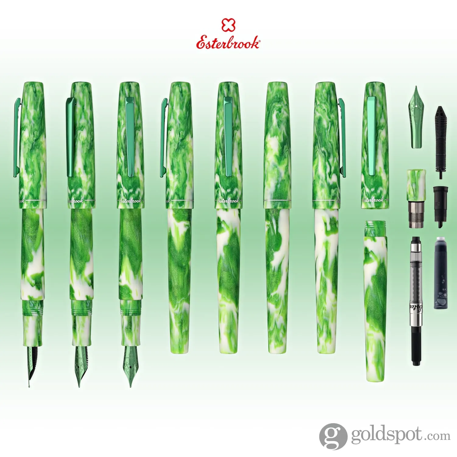 Esterbrook Camden Northern Lights Fountain Pen in Icelandic Green