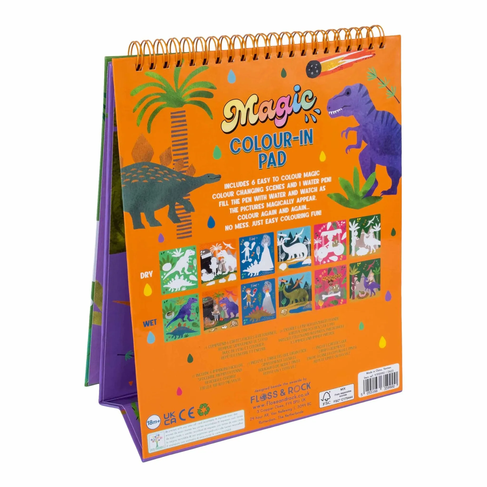 Floss & Rock Magic Colour Changing Watercard Easel and Pen - Dinosaur