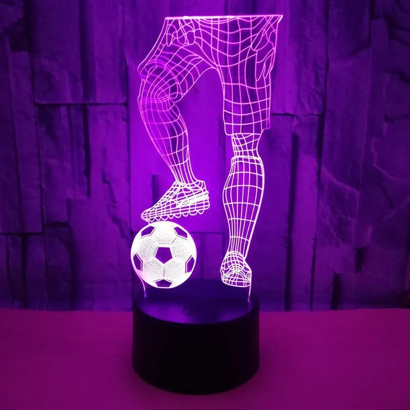 Football Lover 3D LED Night Lights with remote