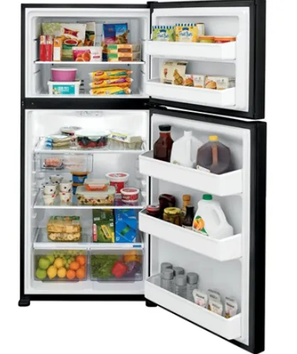 Frigidaire 18.3 CF Top Mount Refrigerator Glass Shelves ADA OPT-ICEMAKER - Black