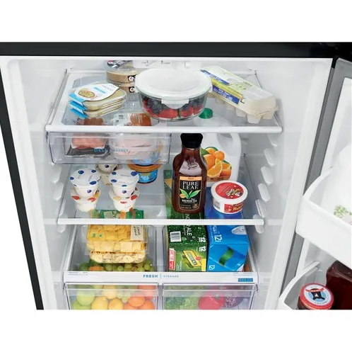 Frigidaire 18.3 CF Top Mount Refrigerator Glass Shelves ADA OPT-ICEMAKER - Stainless