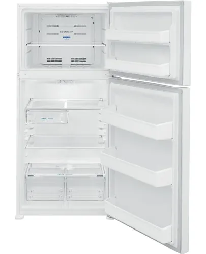 Frigidaire 18.3 CF Top Mount Refrigerator Glass Shelves ADA OPT-ICEMAKER - White