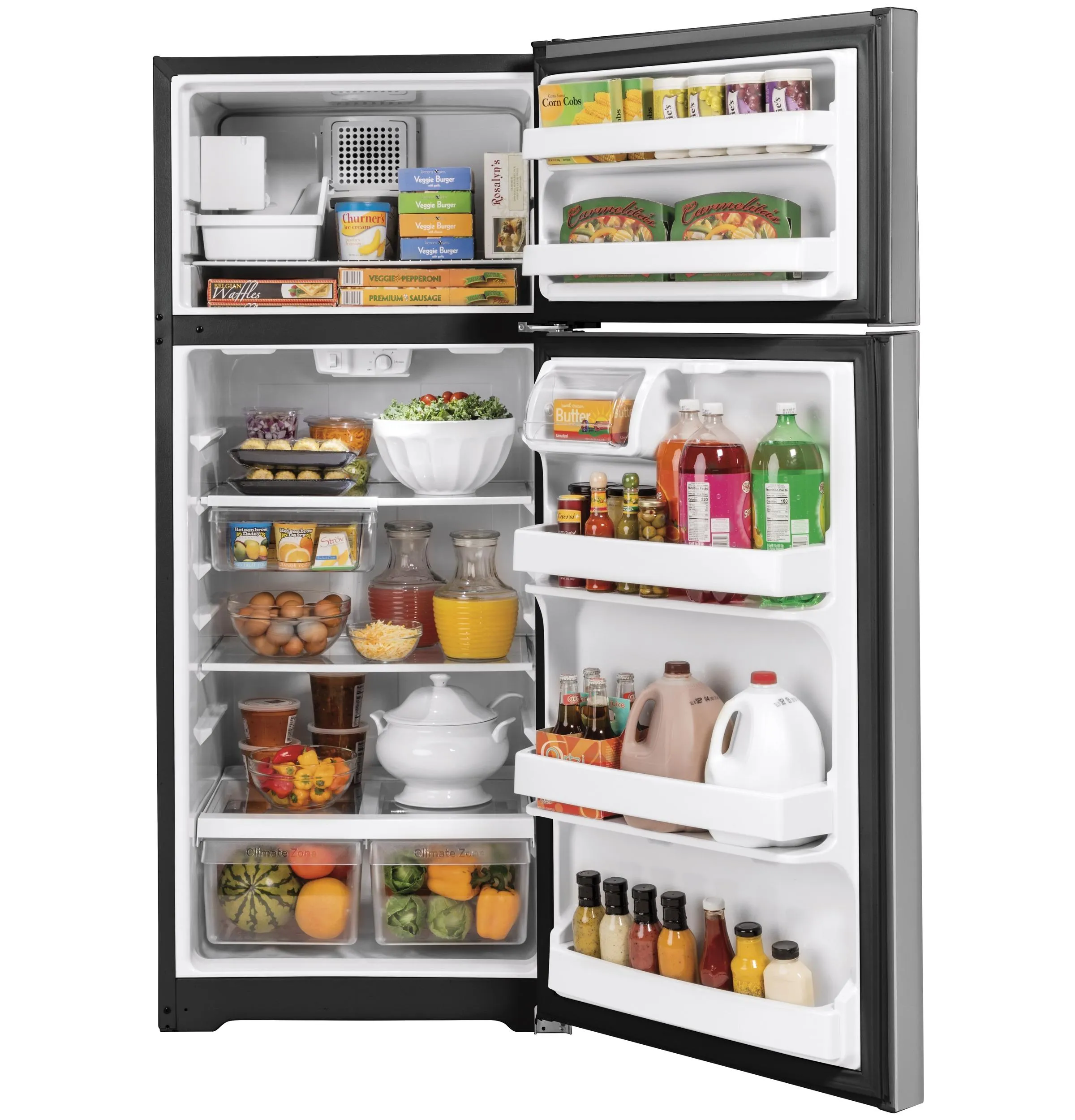 GIE18GSNRSS GE® ENERGY STAR® 17.5 Cu. Ft. Top-Freezer Refrigerator