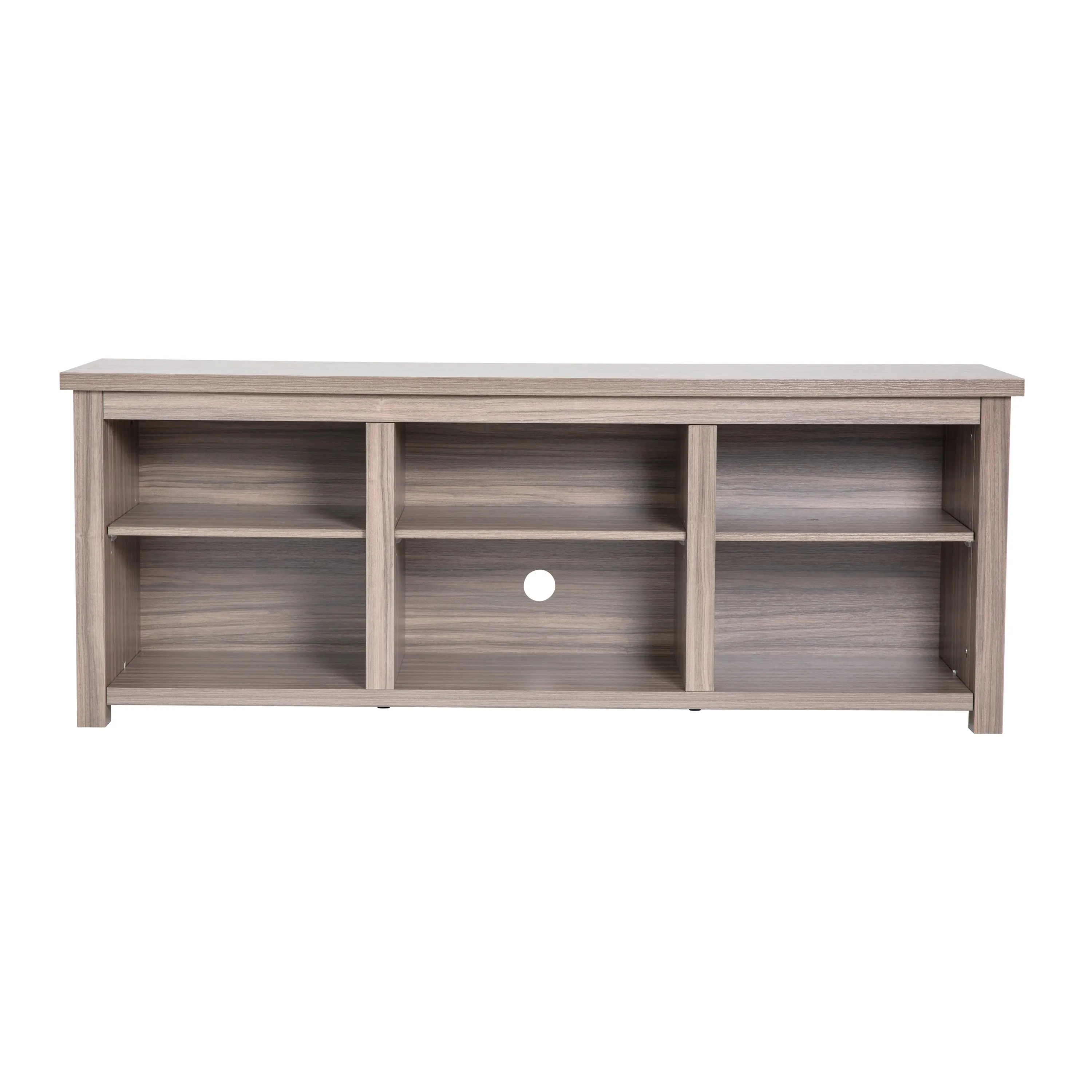 Giles 65" Farmhouse Style Media Console with Six Open Storage Compartments