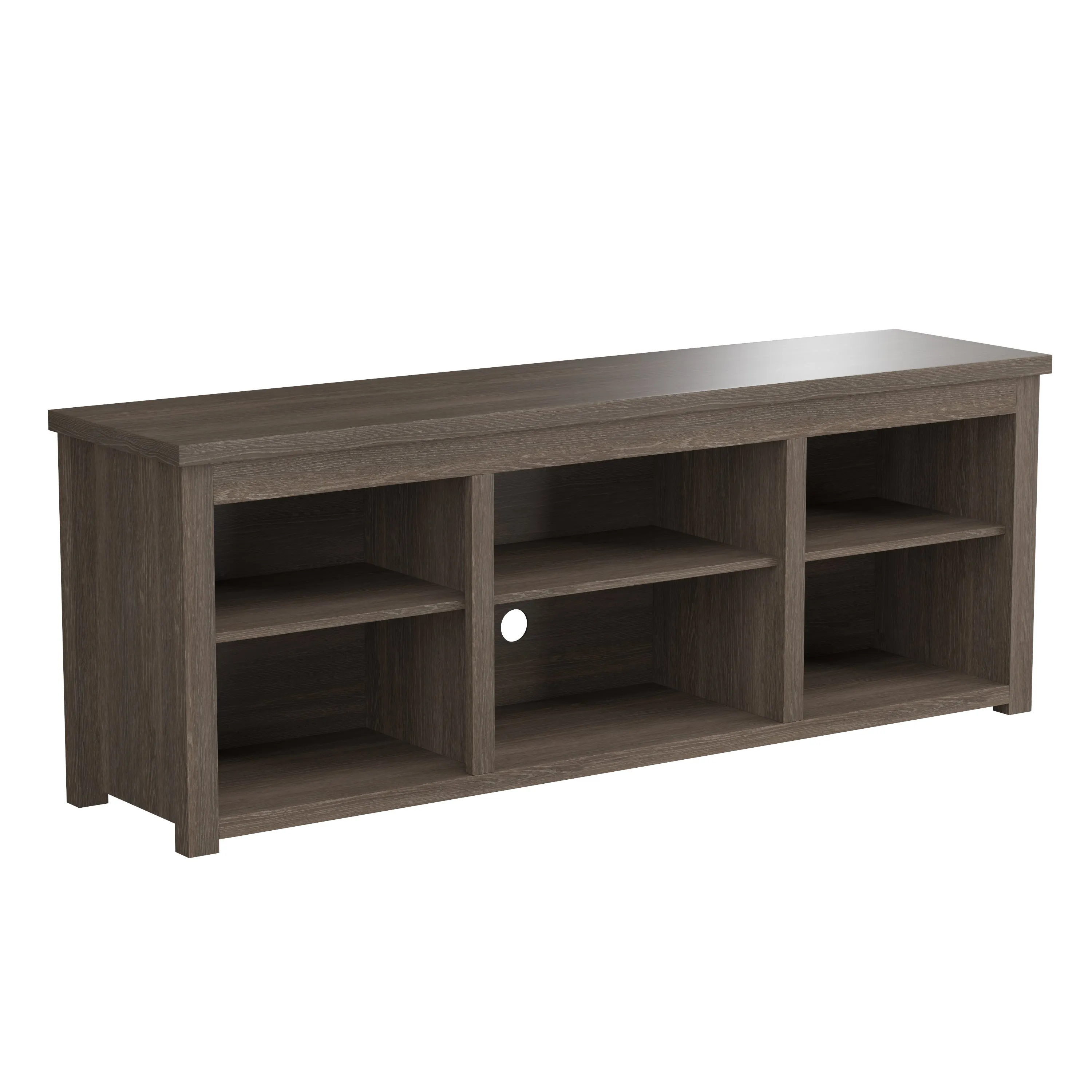 Giles 65" Farmhouse Style Media Console with Six Open Storage Compartments