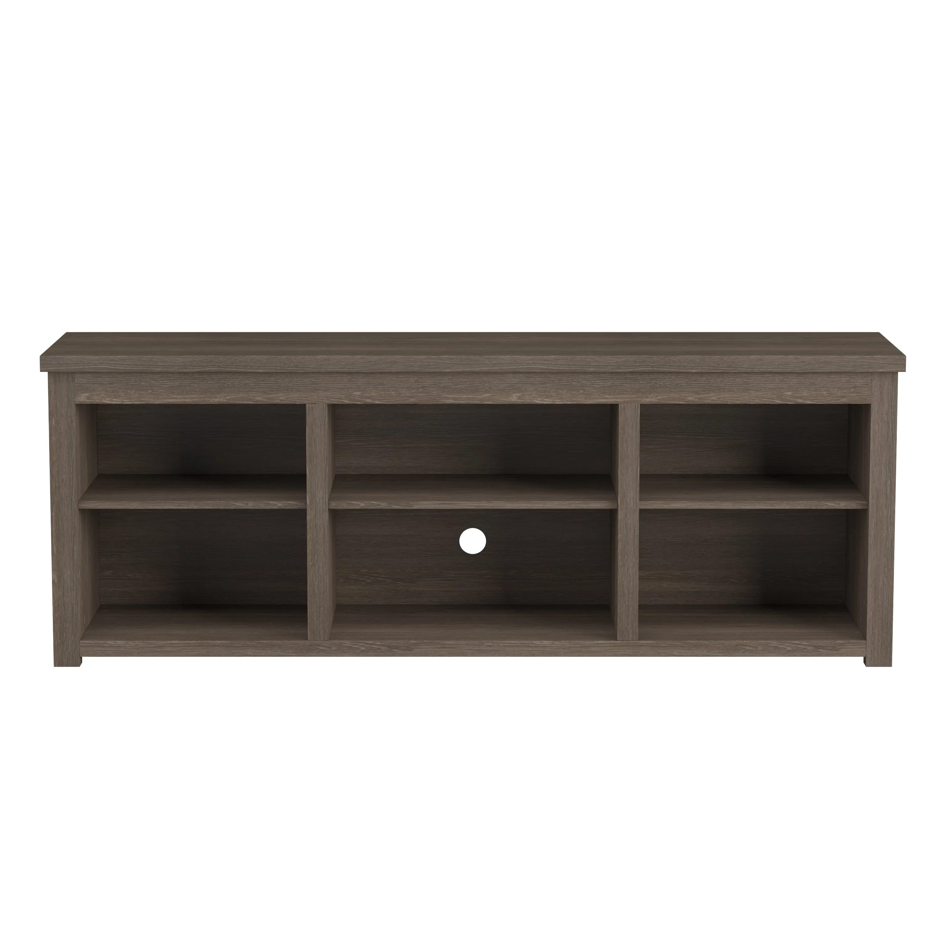 Giles 65" Farmhouse Style Media Console with Six Open Storage Compartments