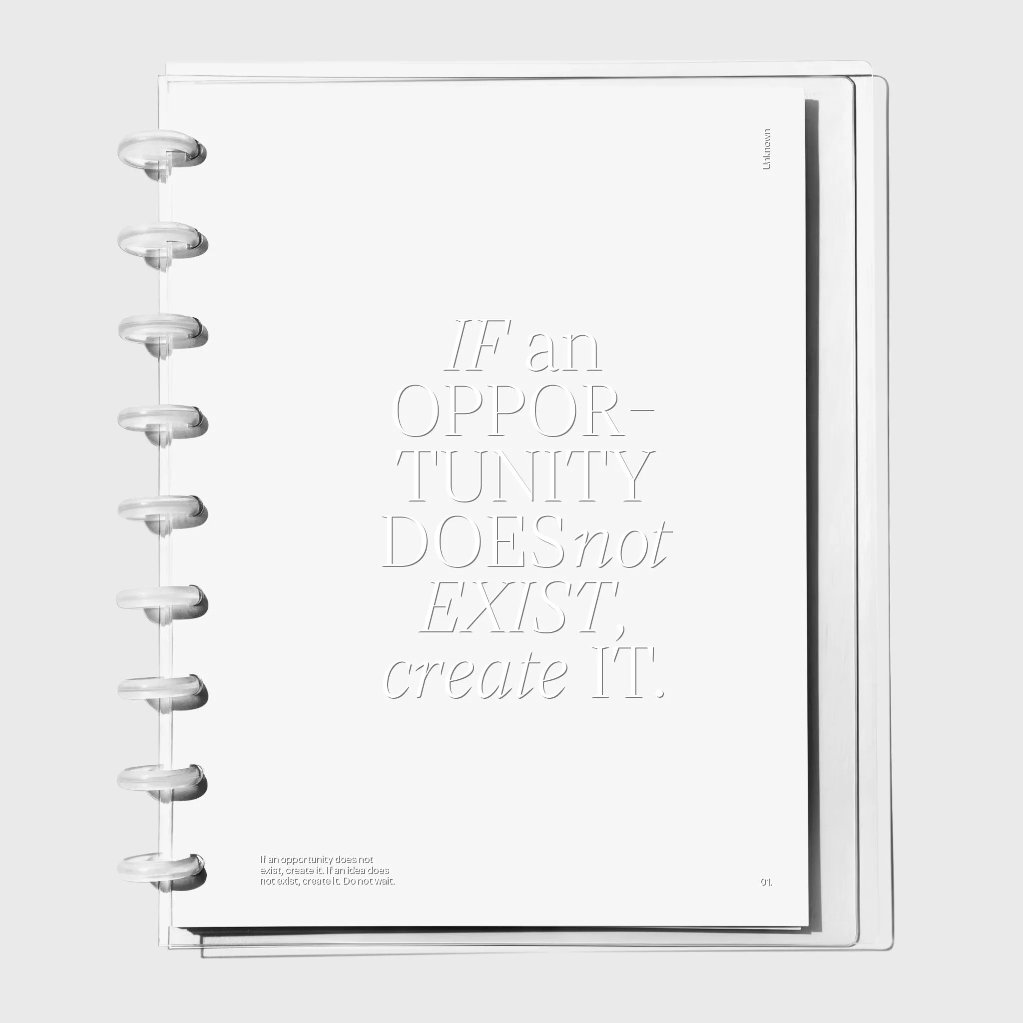 Glass Plastic Discbound Notebook Cover | Opportunity | HP Classic