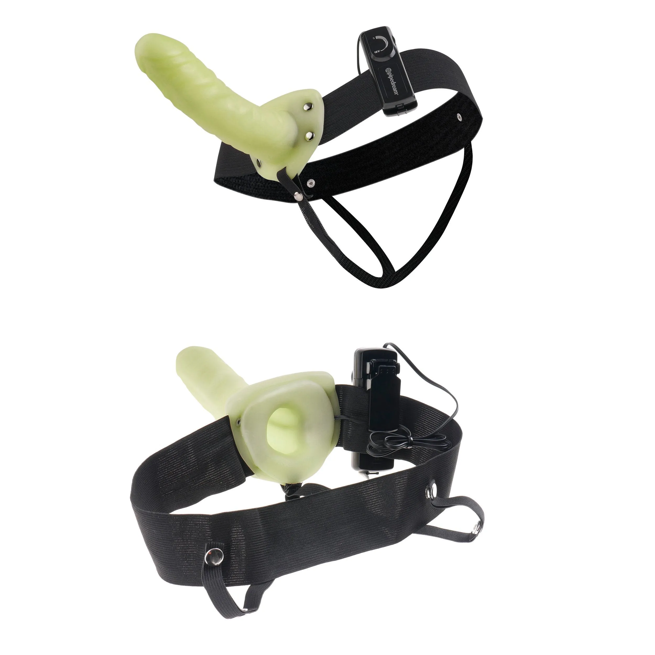 Glow-In-The-Dark Vibrating Hollow Strap-on