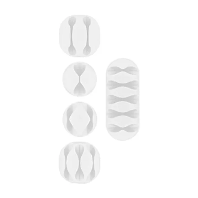 Goobay Mixed Slot Adhesive Cable Organizers (White) 5-Pieces