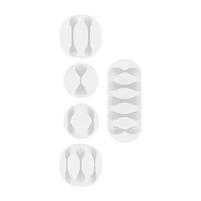 Goobay Mixed Slot Adhesive Cable Organizers (White) 5-Pieces