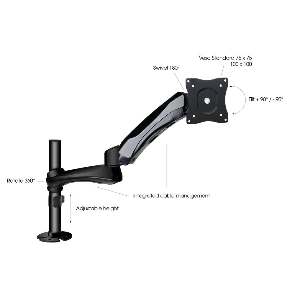 Gravity GR-GSA6131B Monitor Mount, Tabletop-Mount Swivel Arm