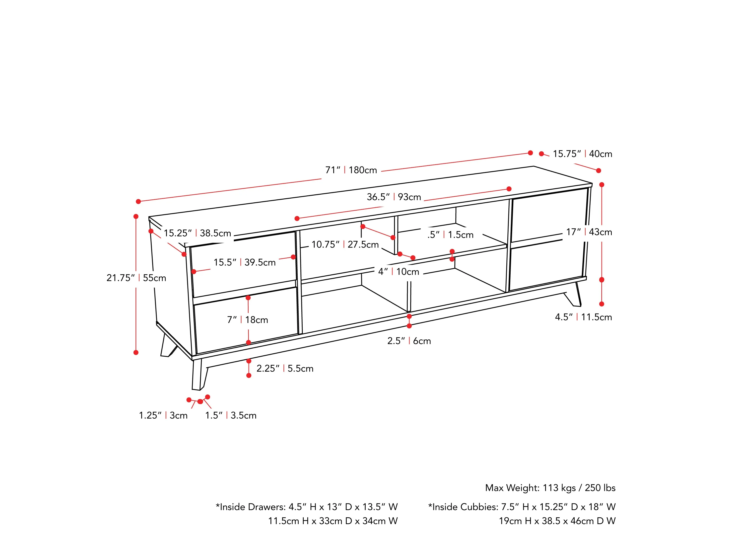 Grey Modern TV Stand, TVs up to 85"