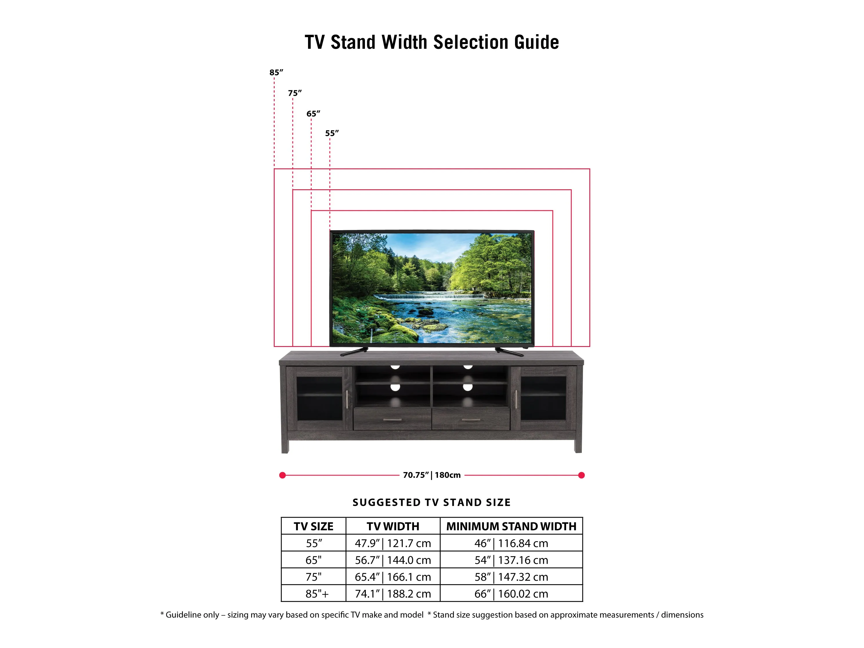 Grey Wood TV Stand, TVs up to 80"