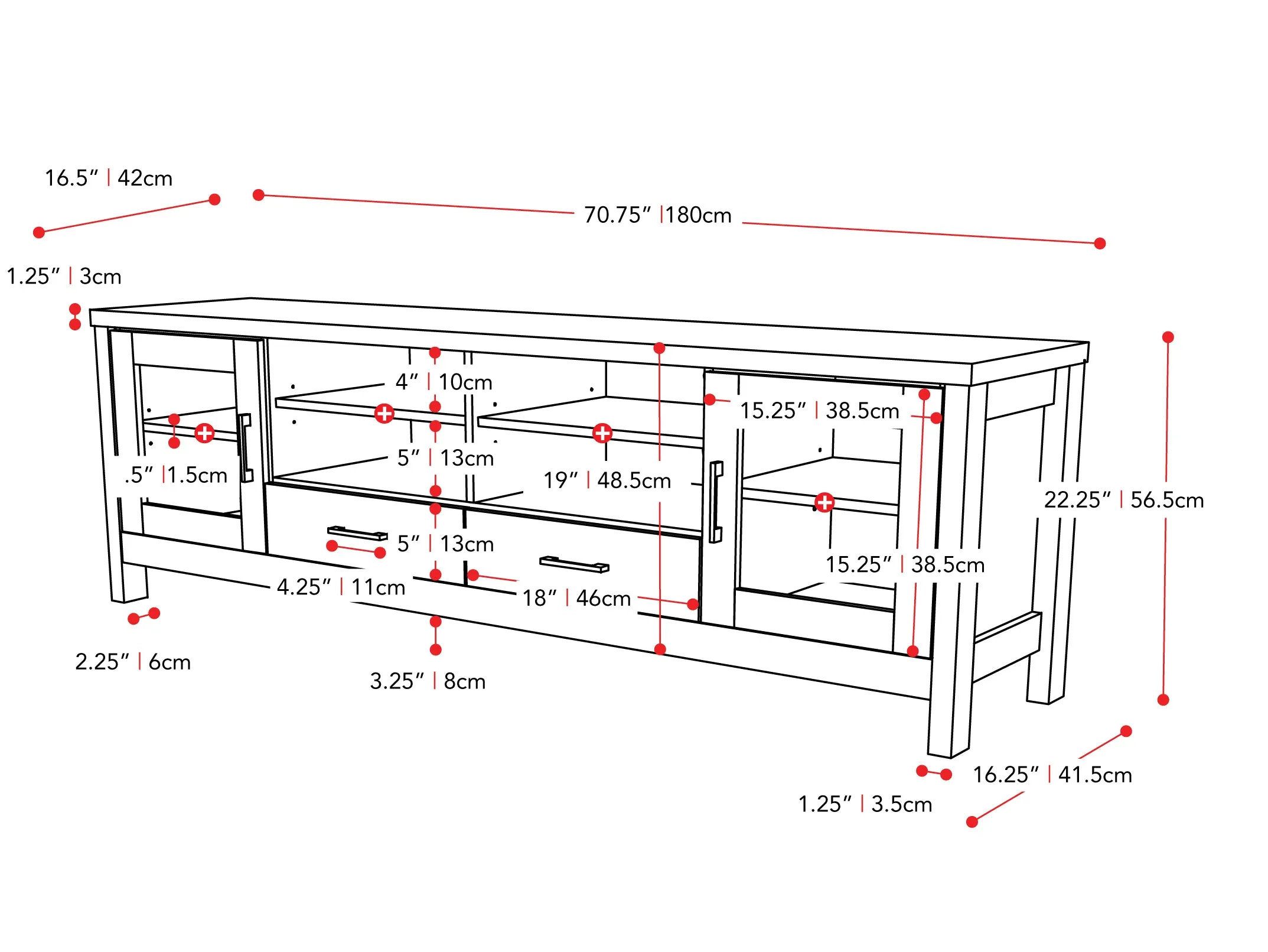 Grey Wood TV Stand, TVs up to 80"