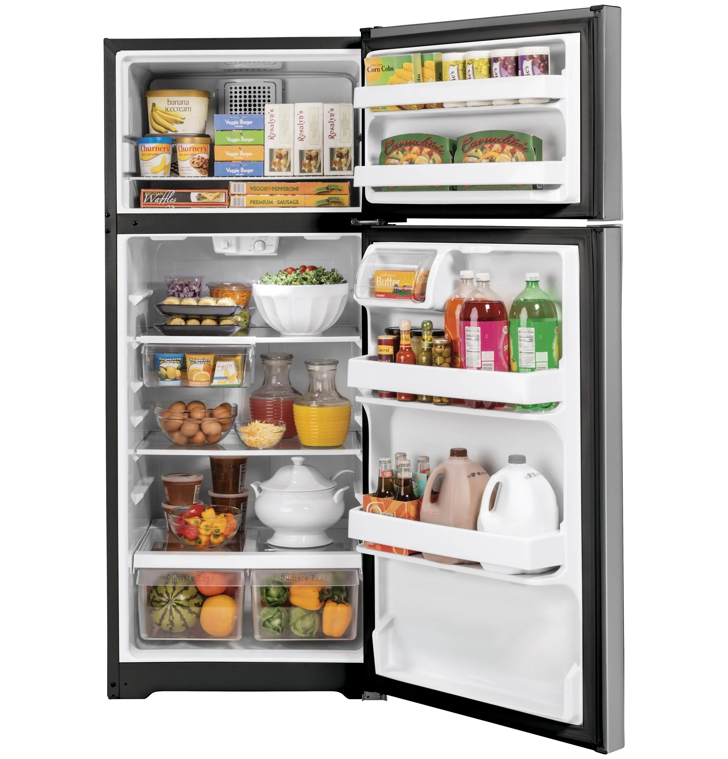 GTE17GSNRSS GE® ENERGY STAR® 16.6 Cu. Ft. Top-Freezer Refrigerator