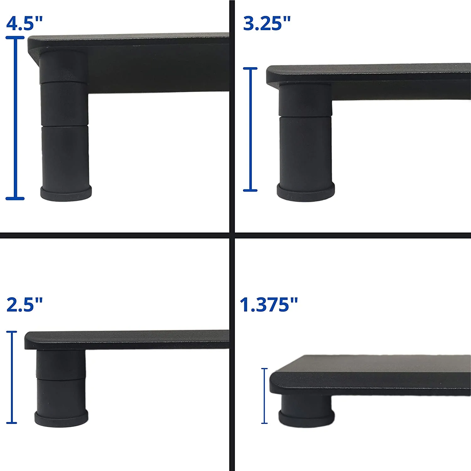 Height Adjustable Monitor Riser for Computer Desk, 17" x 11" Platform