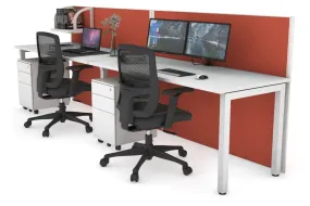 Horizon Quadro 2 Person Run Square Legs Office Workstation [1200L x 700W]