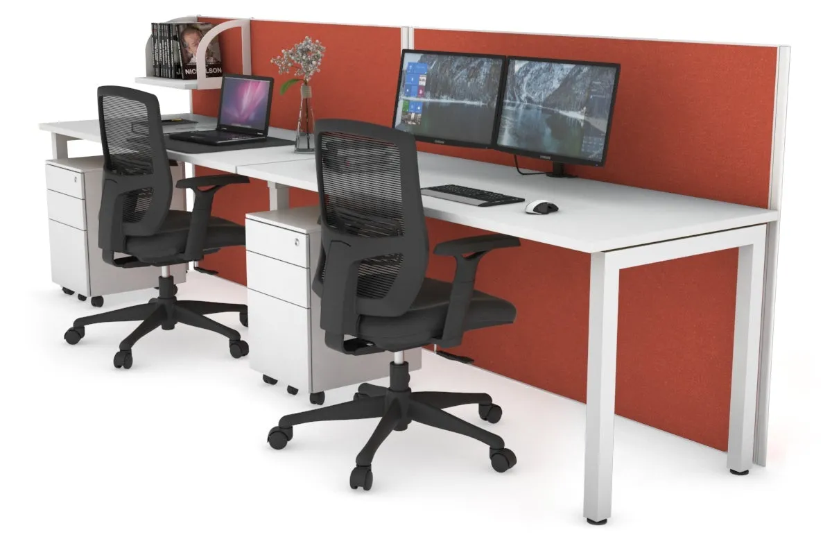 Horizon Quadro 2 Person Run Square Legs Office Workstation [1200L x 700W]