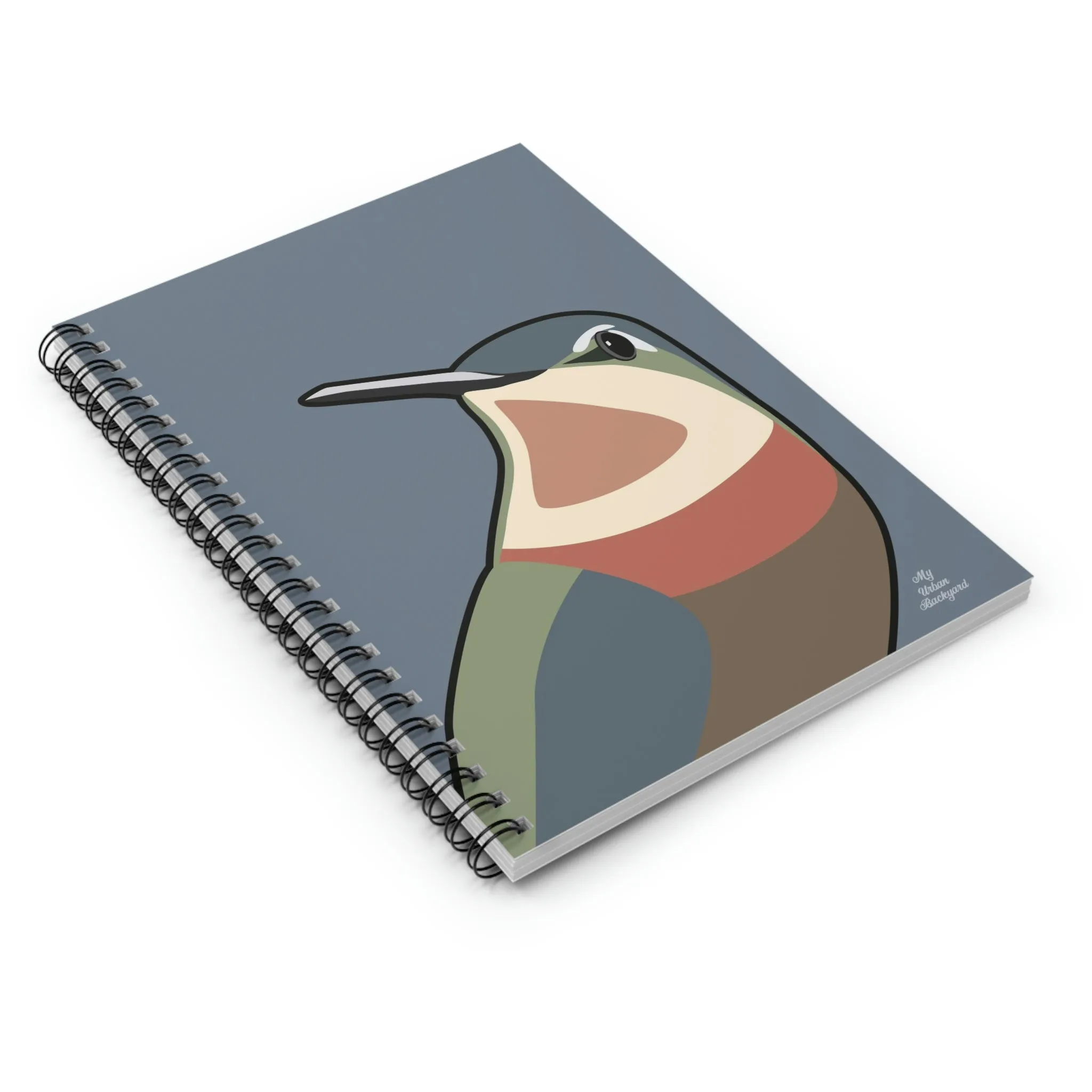 Hummingbird on Slate Gray, Spiral Notebook Journal - Write in Style