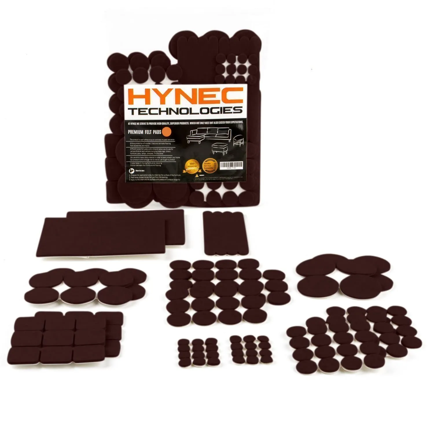 Hynec Furniture Protector, Felt Gliders, Self-Adhesive Felt Glides For Chairs