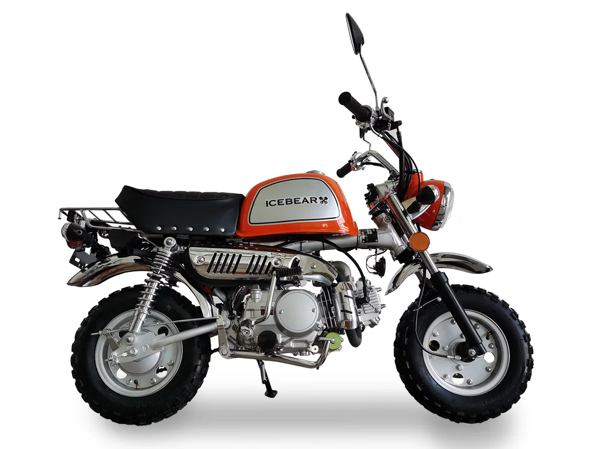 Ice Bear LEO Monkey Bike 125cc, Electric Start, 4 Speed Semi-Automatic, another quality Tribute Bike. CA Legal