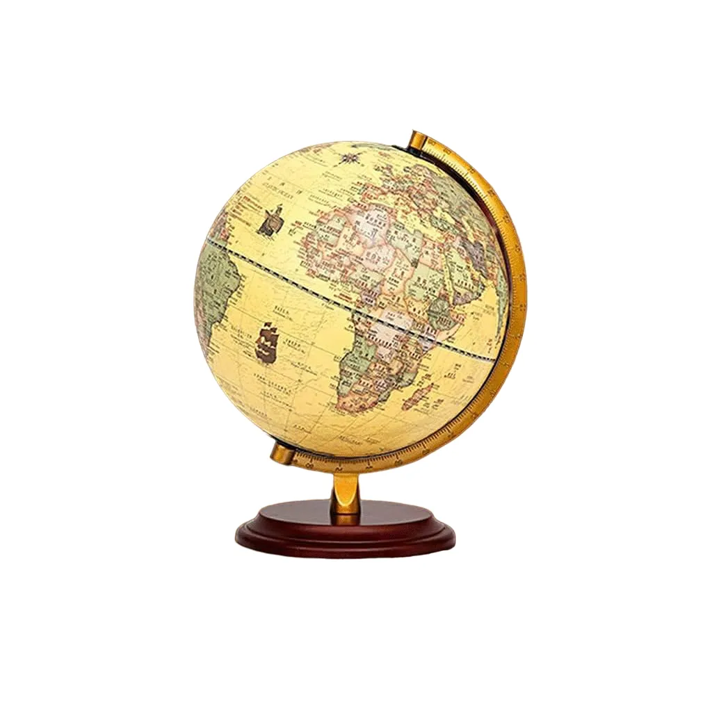 Illuminated Antique World Globe Decor LED Light-25cm