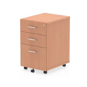 Impulse Under Desk Pedestal - 3 Drawers, 1 Filing Drawer, Lockable, MFC Material, Self-Assembly, 5-Year Guarantee, 440x550x695mm