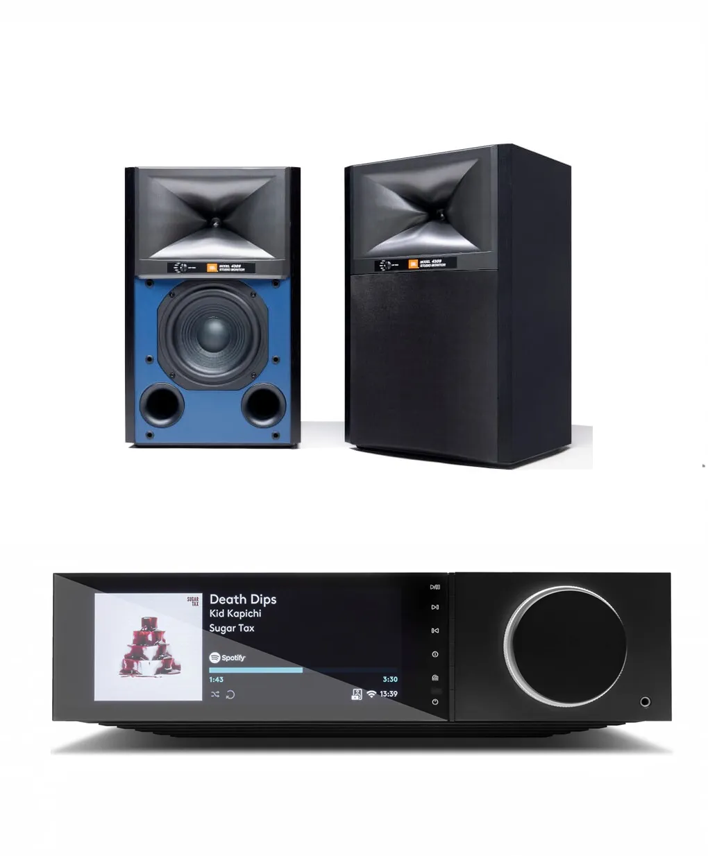 JBL 4309 6.5-inch 2-way Bookshelf Loudspeaker Pair with Cambridge Audio Evo 75 Integrated Amplifier All-in-One Player Bundle