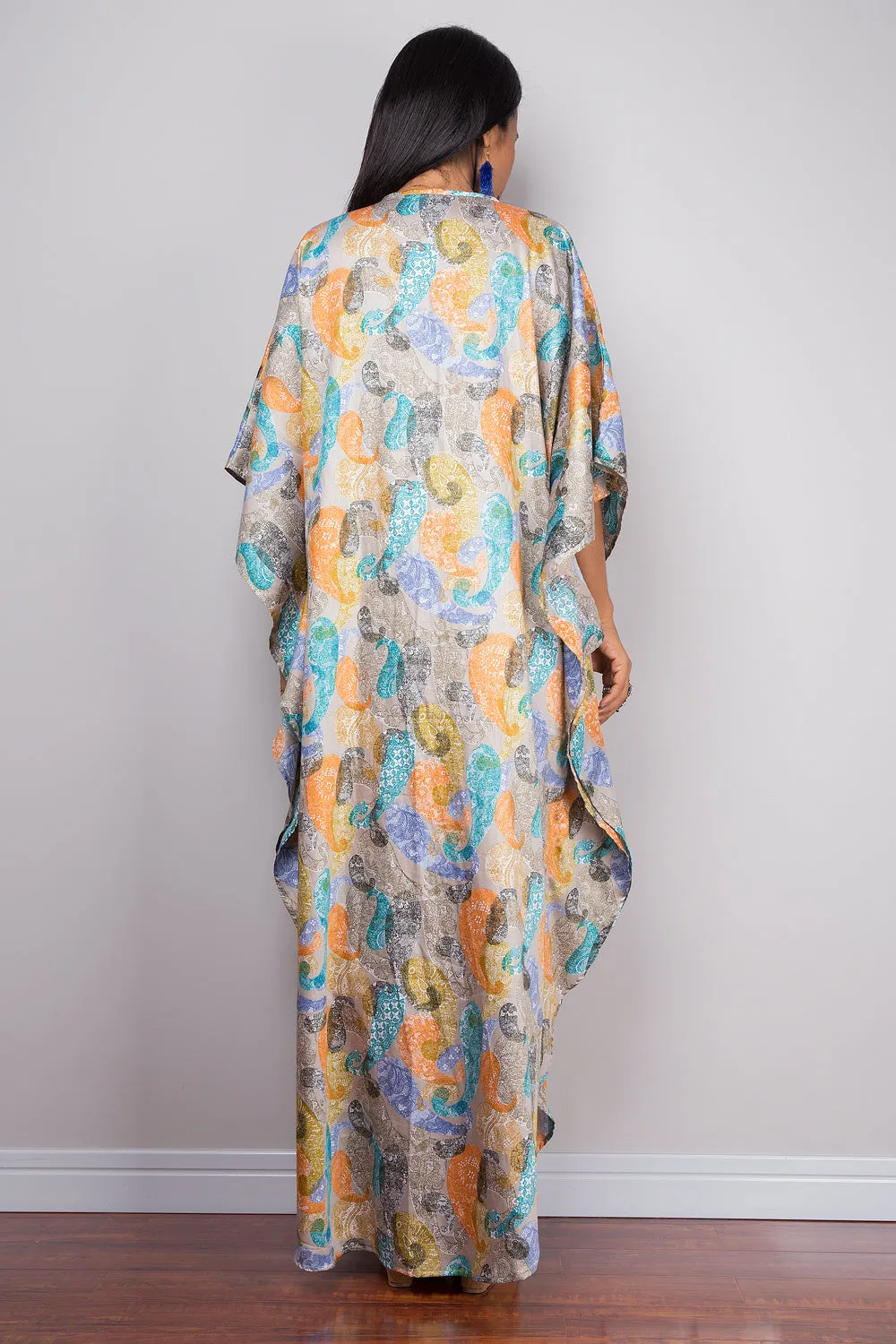 Kaftan, Paisley dress, Loose fit dress, Maxi dress