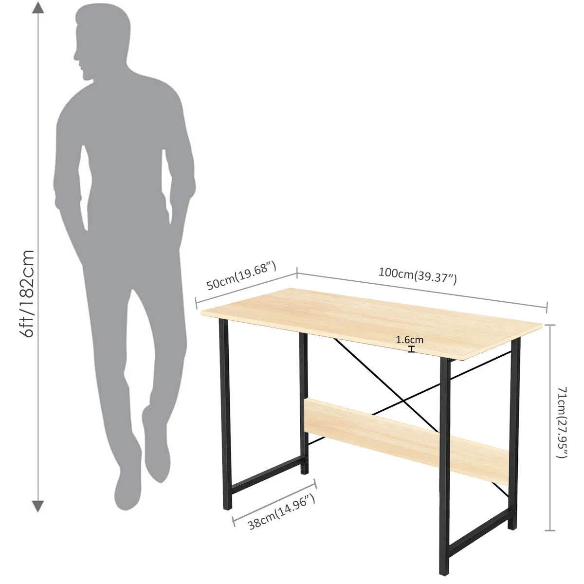 Kawachi Laptop Table Computer Desk for Writing Study for Home & Office Use K555