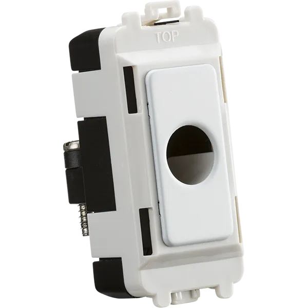 Knightsbridge Screwless Flex Outlet Grid Module Matt White