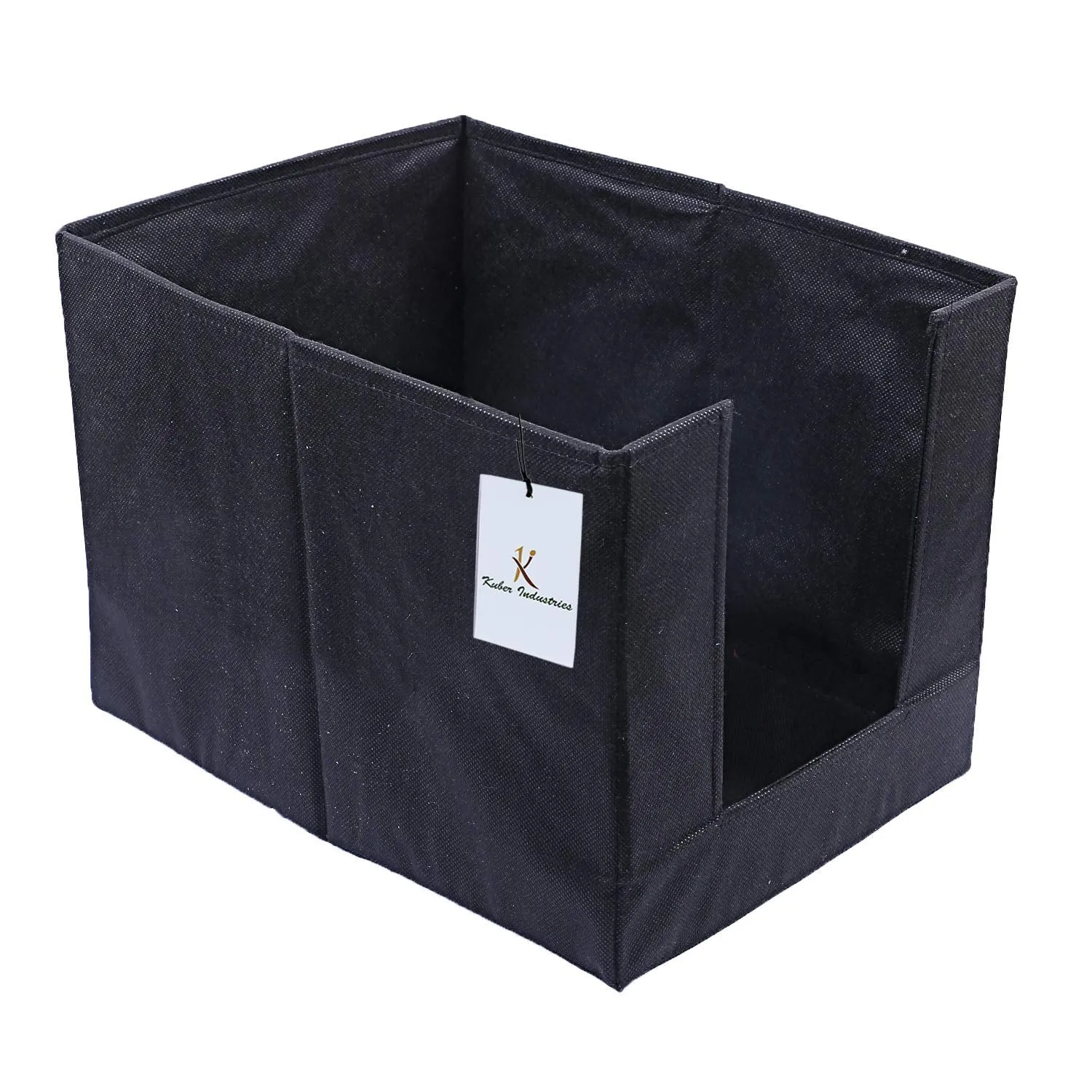 Kuber Industries 4 Piece Non Woven Shirt Stacker Wardrobe Organizer Set, Black-CTLTC31833