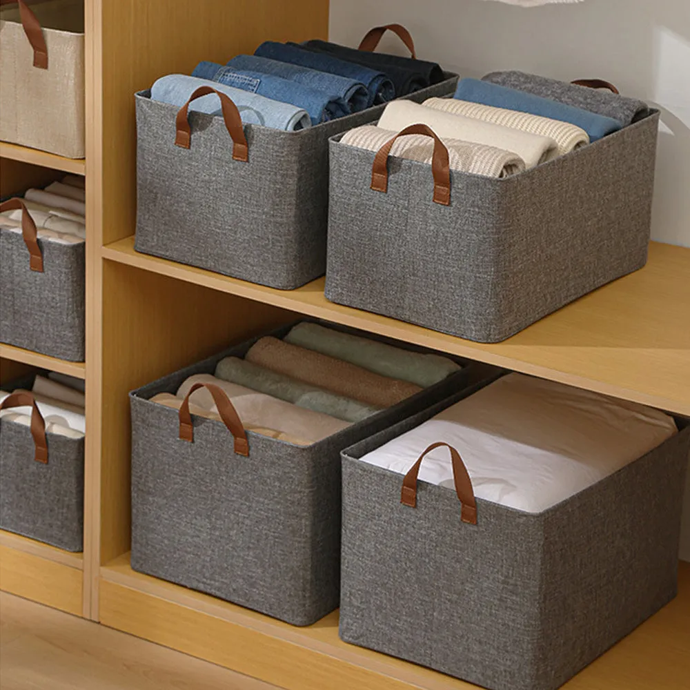 Large Capacity Fabric Storage Open Organizers with Handles