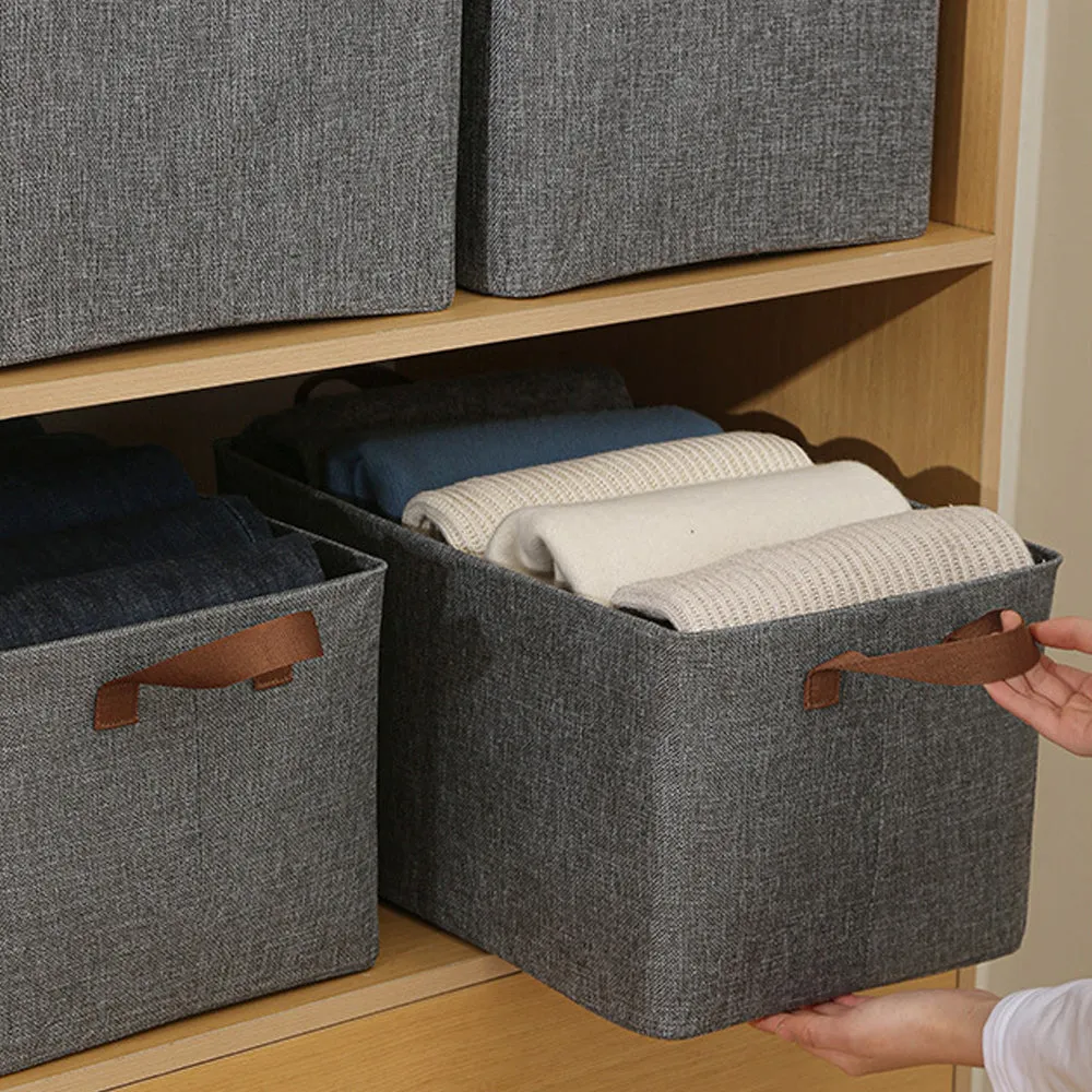 Large Capacity Fabric Storage Open Organizers with Handles