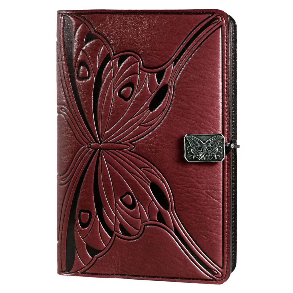 Leather Refillable Journal Notebook, Butterfly