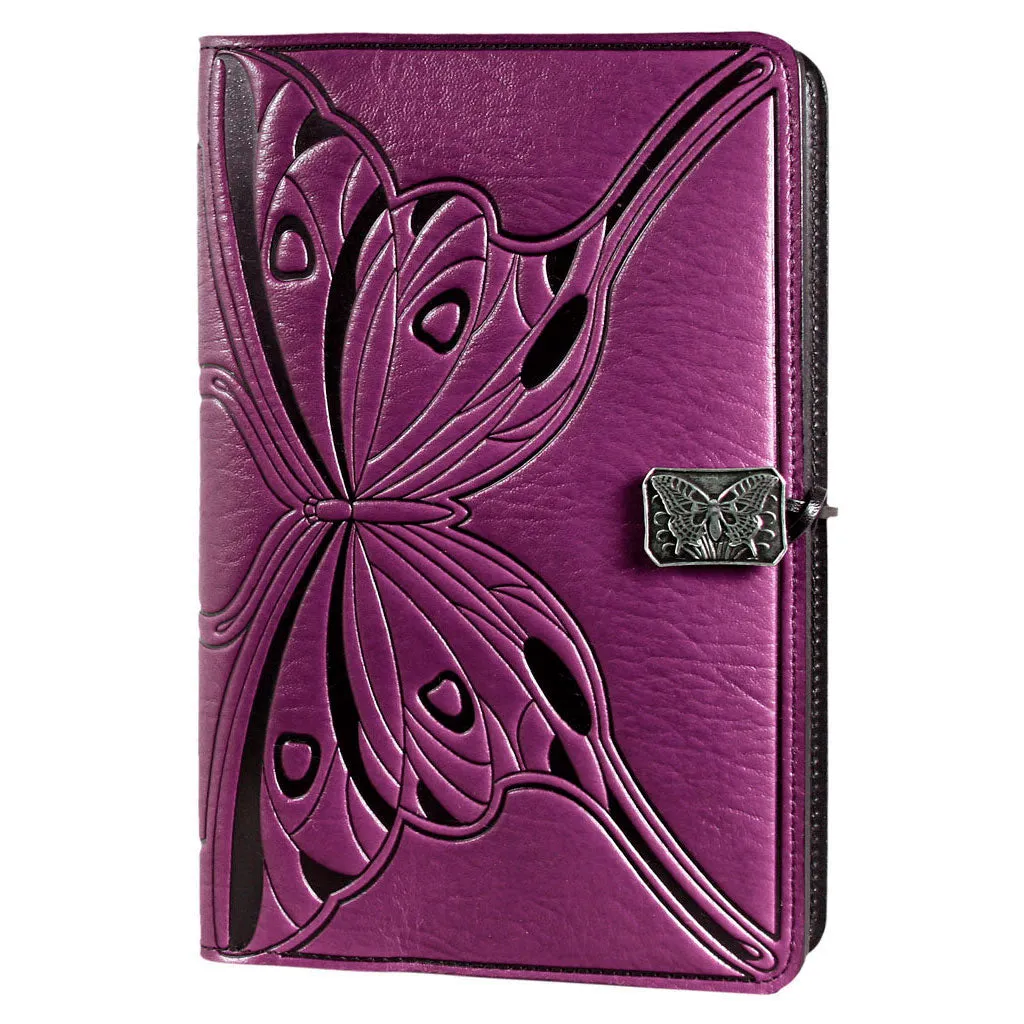 Leather Refillable Journal Notebook, Butterfly