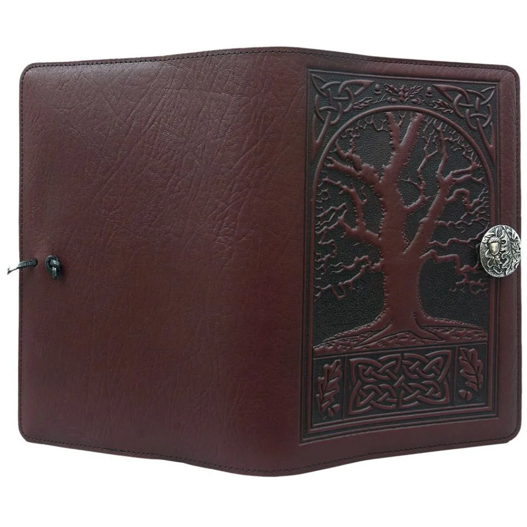 Leather Refillable Journal Notebook, Celtic Oak