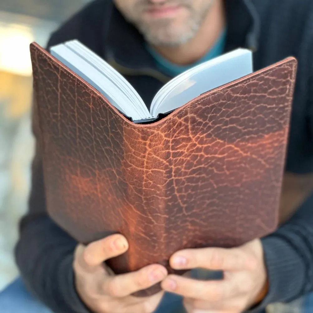 Leather Refillable Journal Notebook, Glazed Shrunk Bison in Tobacco