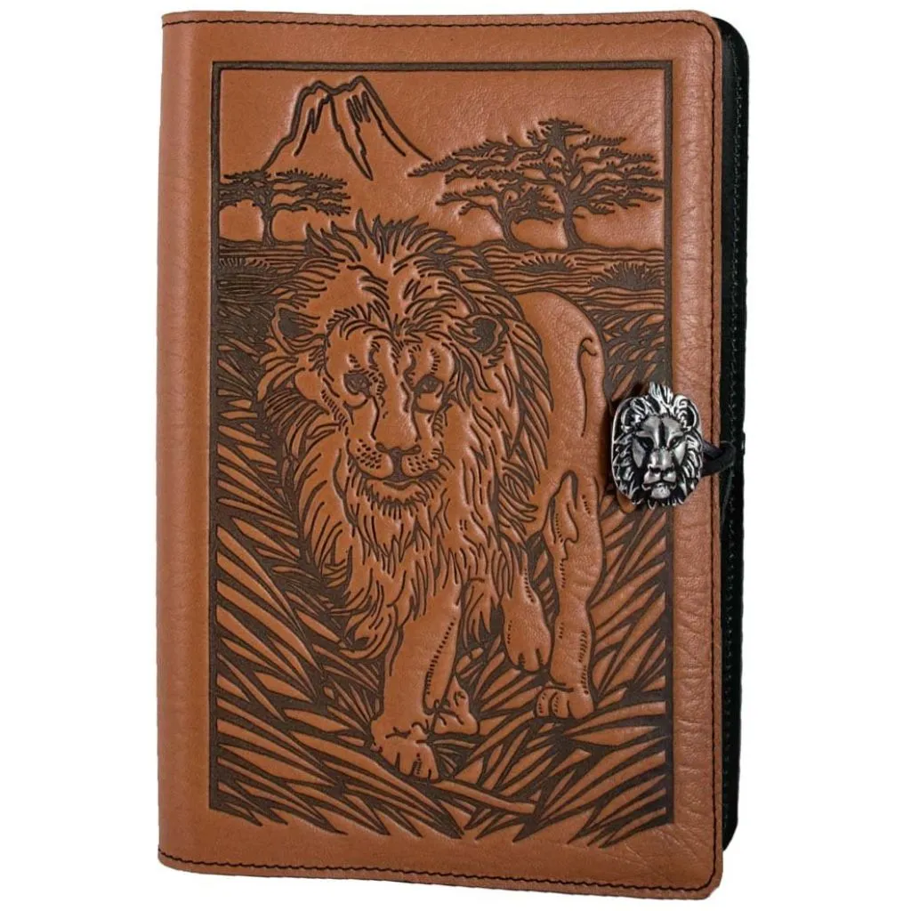 Leather Refillable Journal Notebook, Lion